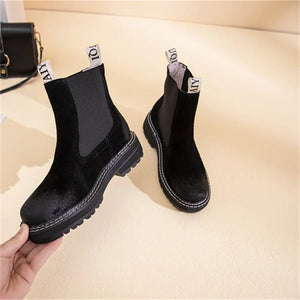 Women's Chelsea Boots Genuine Leather 2024 Autumn Winter Trend Thick-soled Women Ankle Boots All-match Marton Boots Ladies