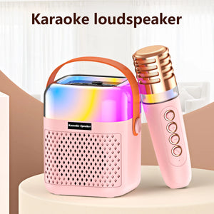 Bluetooth K12 Karaoke Machine Portable 5.3 PA Speaker System with 1-2 Wireless Microphones Home Family Singing Children's Gifts