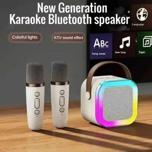 K12 Karaoke Bluetooth  Machine Portable 5.3 Pa Speaker System With 1-2 Wireless Microphones Home Family Singing Children's Gifts