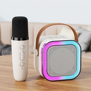 Bluetooth K12 Karaoke Machine Portable 5.3 PA Speaker System with 1-2 Wireless Microphones Home Family Singing Children's Gifts