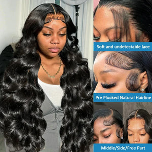 250 Density 30 40 Inch 13x6 Transparent HD Lace Frontal Body Wave Wigs Human Hair Remy 13x4 Lace Front Wig For Black Women