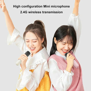 Portable K12 Karaoke Machine Bluetooth 5.3 Pa Speaker System With 1-2 Wireless Microphone Home Family Singing Children Gifts New