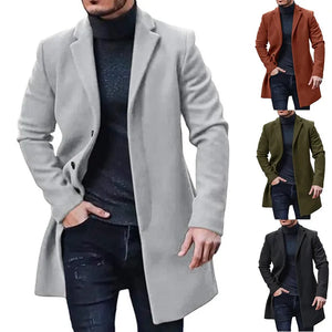 Male Streetwear Jackets Man's Solid Color Casual Outerwear And Coats Single Breasted Lapel Wool Men's Jacket For Spring Winter