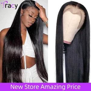 30‘’ Long Straight human hair lace frontal wig hd lace wig 13x6 human hair PrePlucked lace frontal wigs Tracy Hair ready to wear