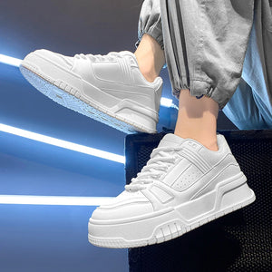 Fashion Versatile White Men Sport Shoes Platform Thick Sole Casual Sneakers  Breathable Lightweight Running Shoes Tennis Shoes