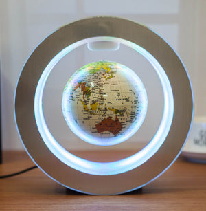 Round LED World Map Floating Globe Magnetic Levitation Light Anti Gravity Magic