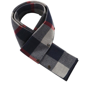 Fall Winter Men's Woolen Coat Fashion Polo Collar Cotton Scarf