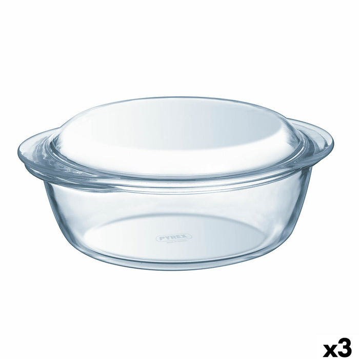 Garnek z Pokrywką Pyrex Essentials Przezroczysty 3,2 L (3 Sztuk)